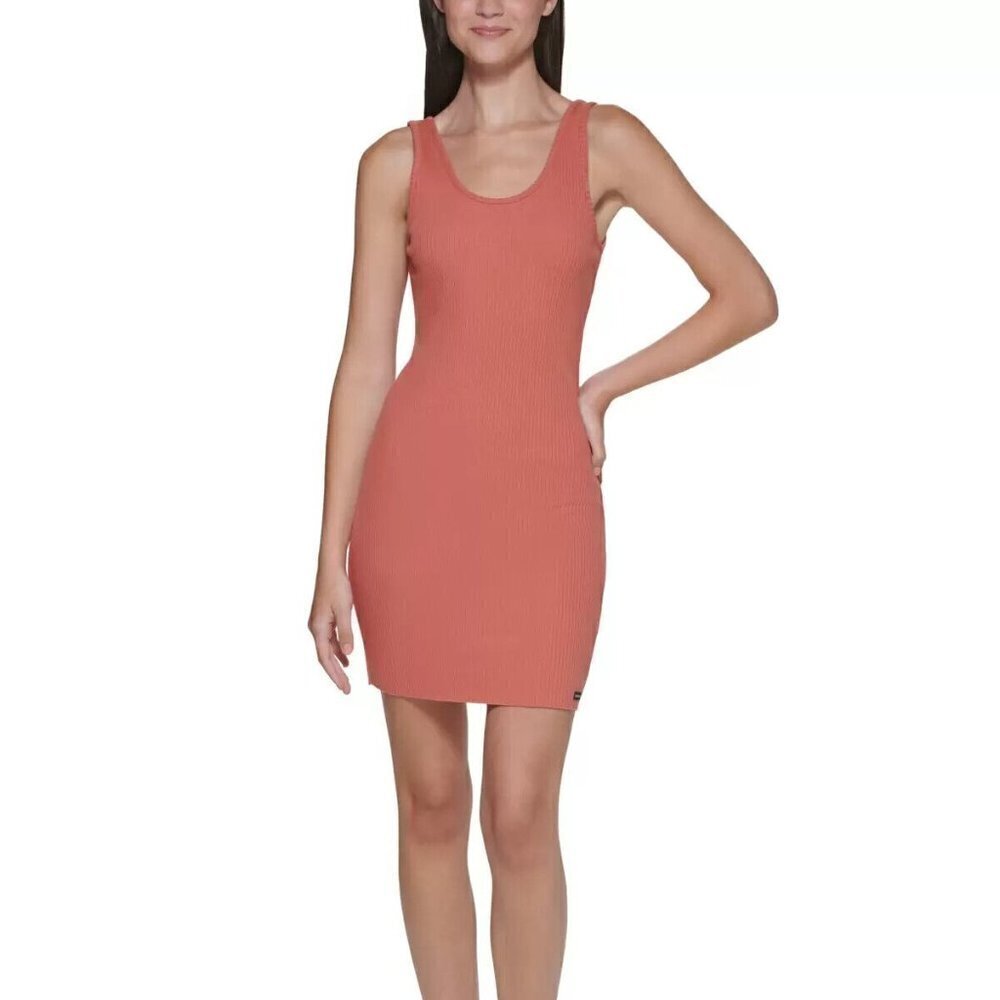 JR428 Calvin Klein Jeans Mojave Ribbed Tank Dress Size XL
